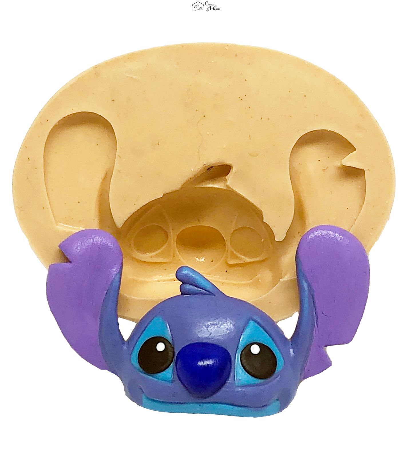 Molde de silicone - Lilo & Stitch - Rosto Stitch - Medio - P865