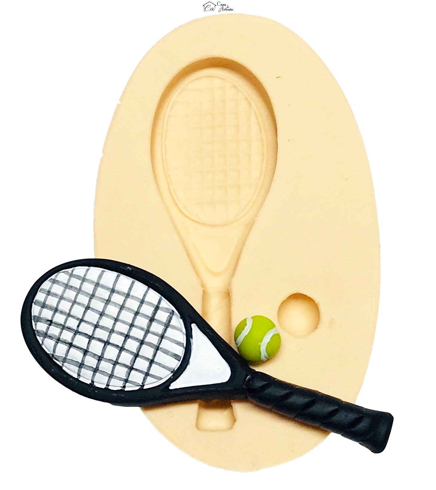 Molde de silicone - Esporte - Tenis (Raquete e Bola) - Media - P573