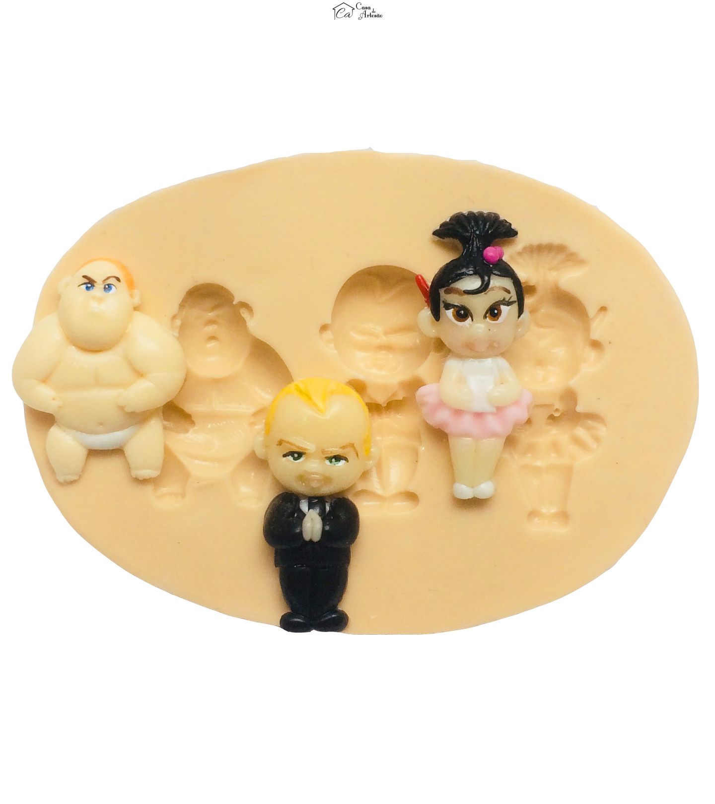 Molde de silicone - Poderoso Chefinho - Chefinho, Jimbo, Stacy - Pequeno - P366