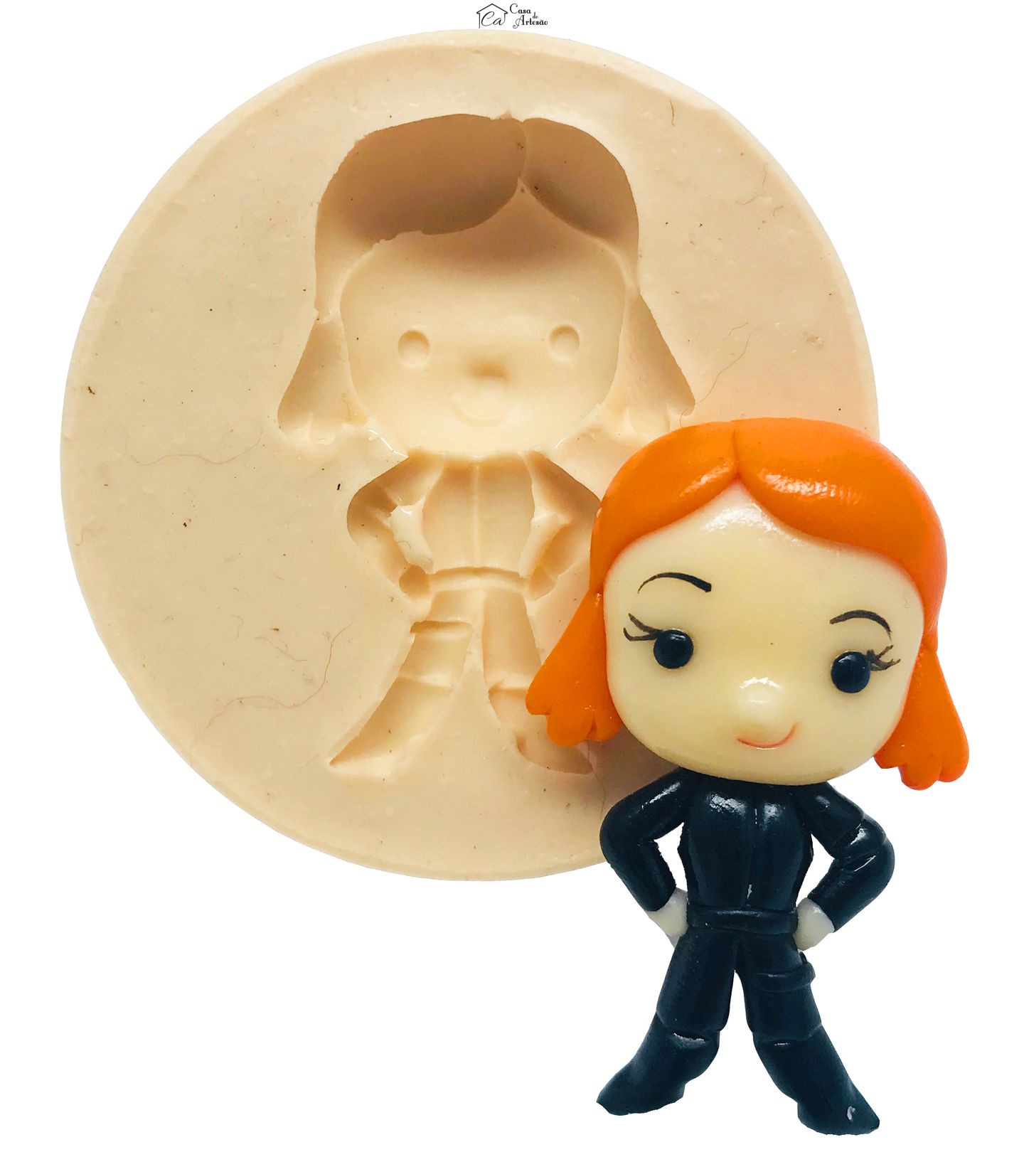 Molde de silicone - Os Vingadores - Fofinhos - Viuva Negra - Media - P492/497