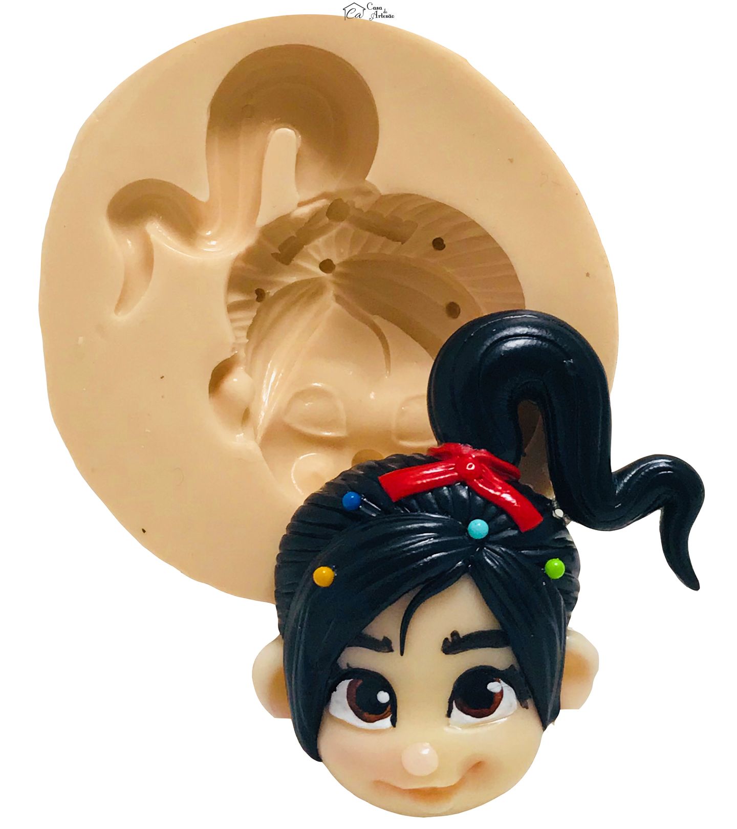 Molde de silicone - Detona Ralph - Rosto Vanellope - Medio - P410