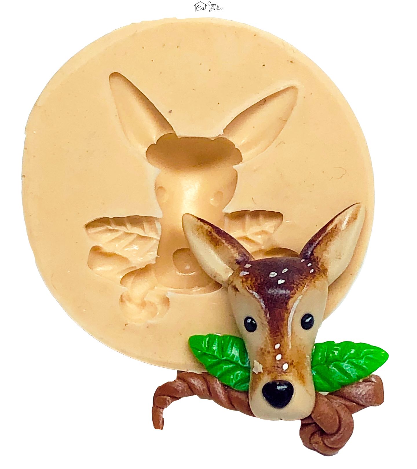 Molde de silicone - Rosto Veado - Pequeno - P675