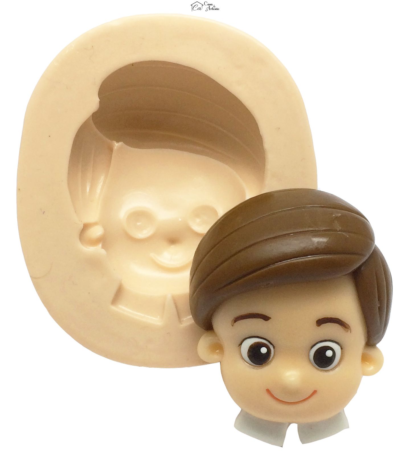 Molde de silicone - Chapeuzinho Vermelho - Rosto Caçador Grande - P320