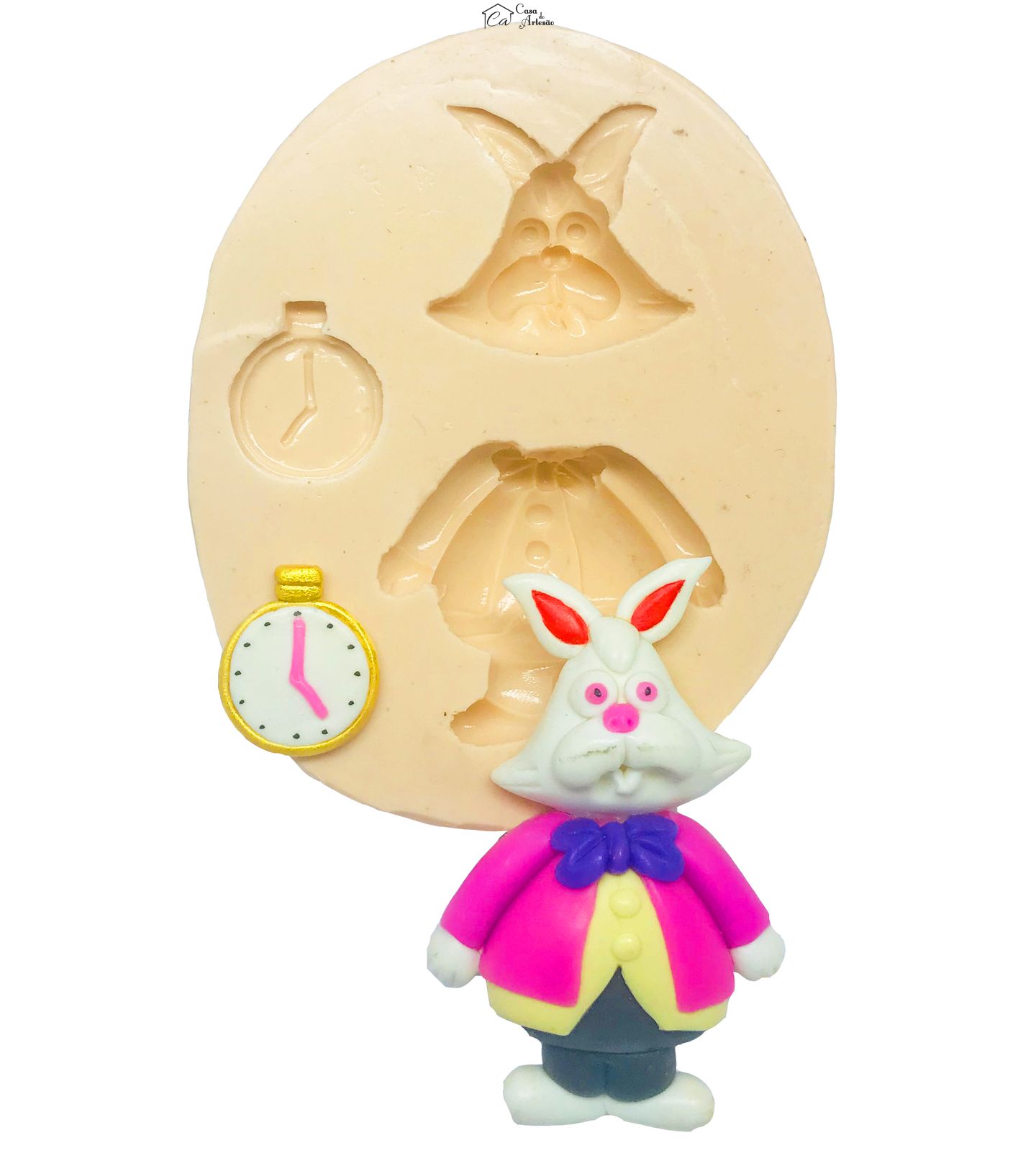 Molde de silicone - Alice no País das Maravilhas - Lebre