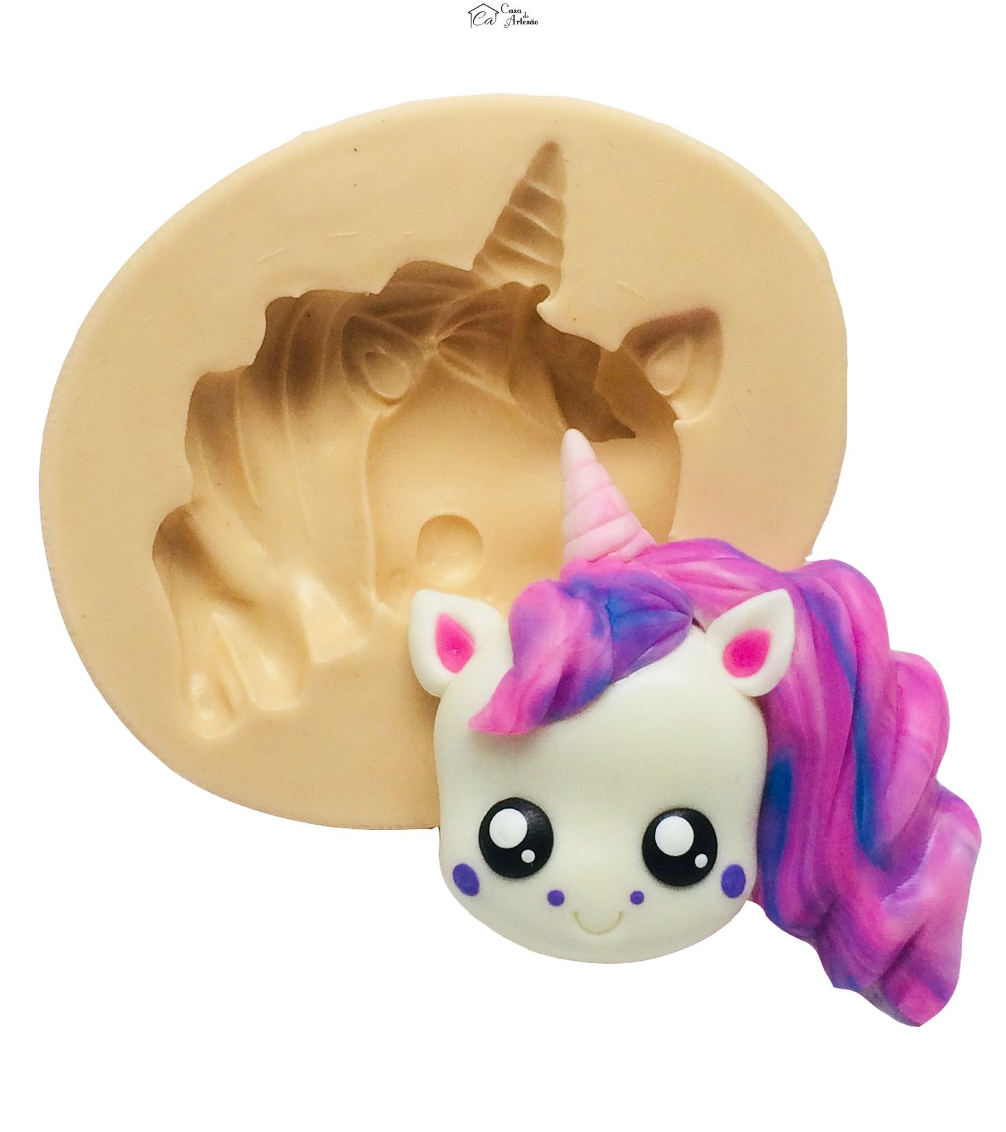 Molde de silicone - Rosto Unicornio Baby - Grande -  P338