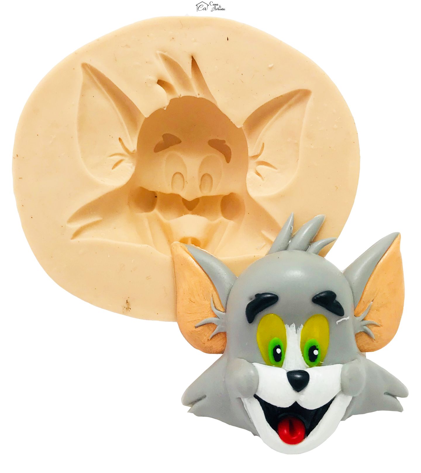 Molde de silicone - Tom e Jerry - Rosto Tom Grande - P448