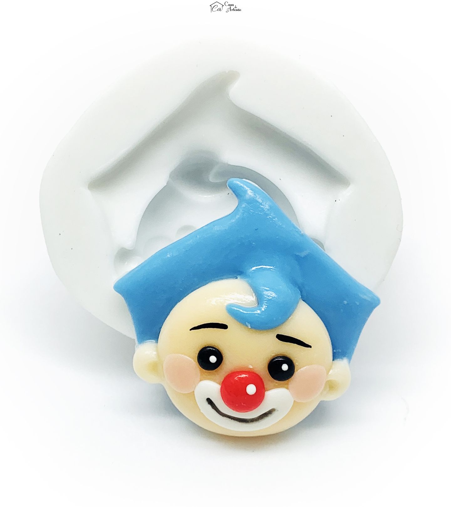 Molde de silicone - Palhaço Plim Plim - Rosto Heroi - Pequeno - P1219