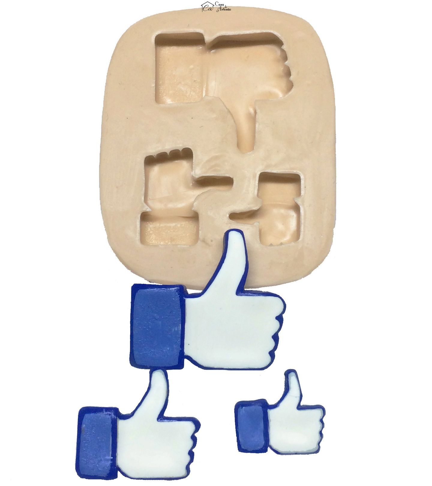 Molde de silicone - Facebook - Curtir - 03 Tamanhos - P259