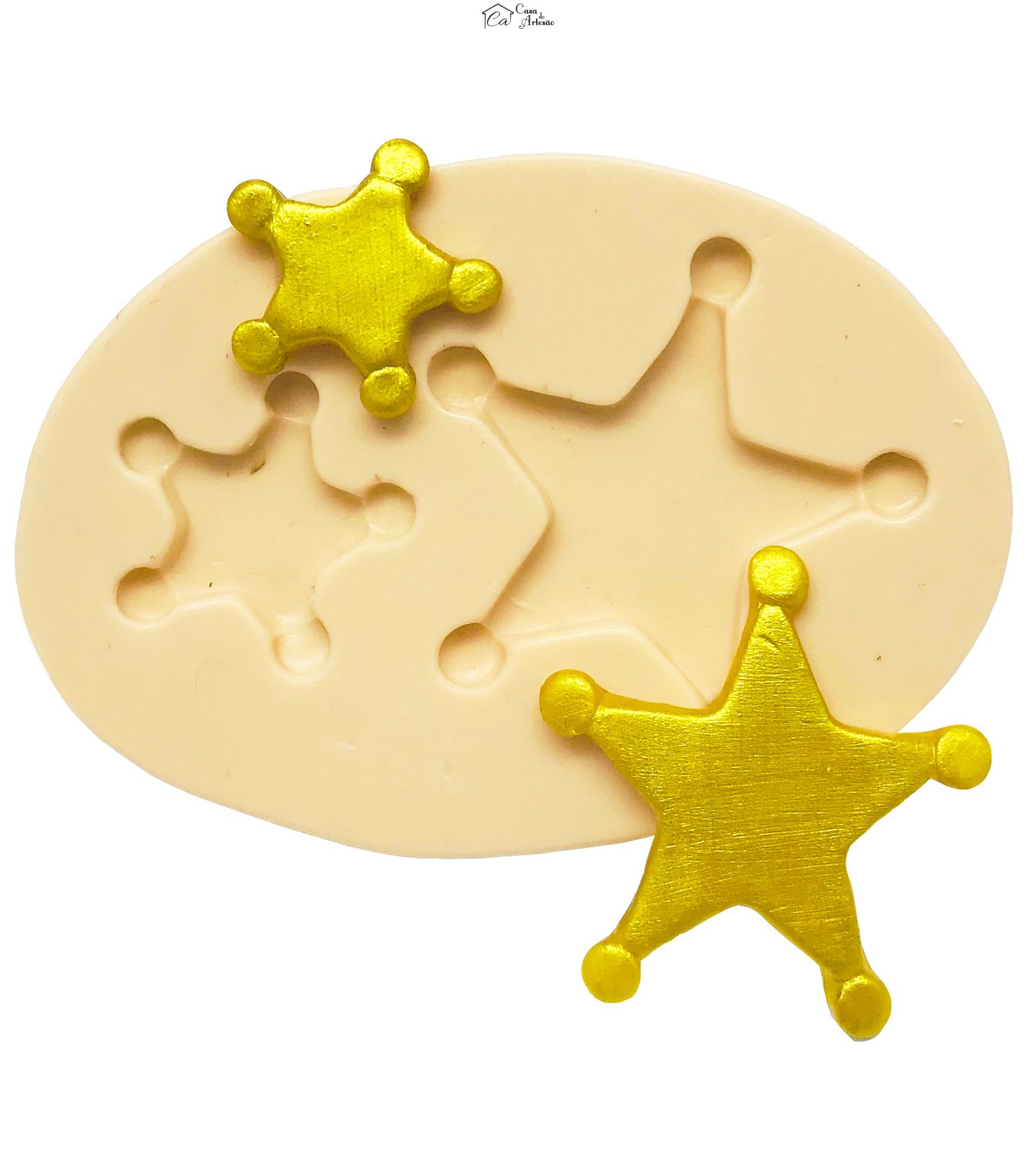 Molde de silicone - Estrela de Sheriff - Pq