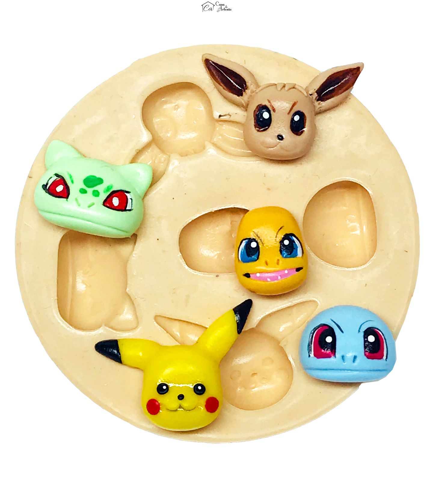 Molde de silicone - Pokemon - Rosto Personagens - Pequeno - P636