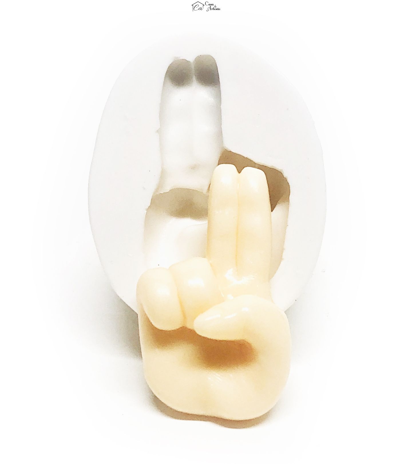 Molde de silicone - Alfabeto Libras - U - Grande - P1097