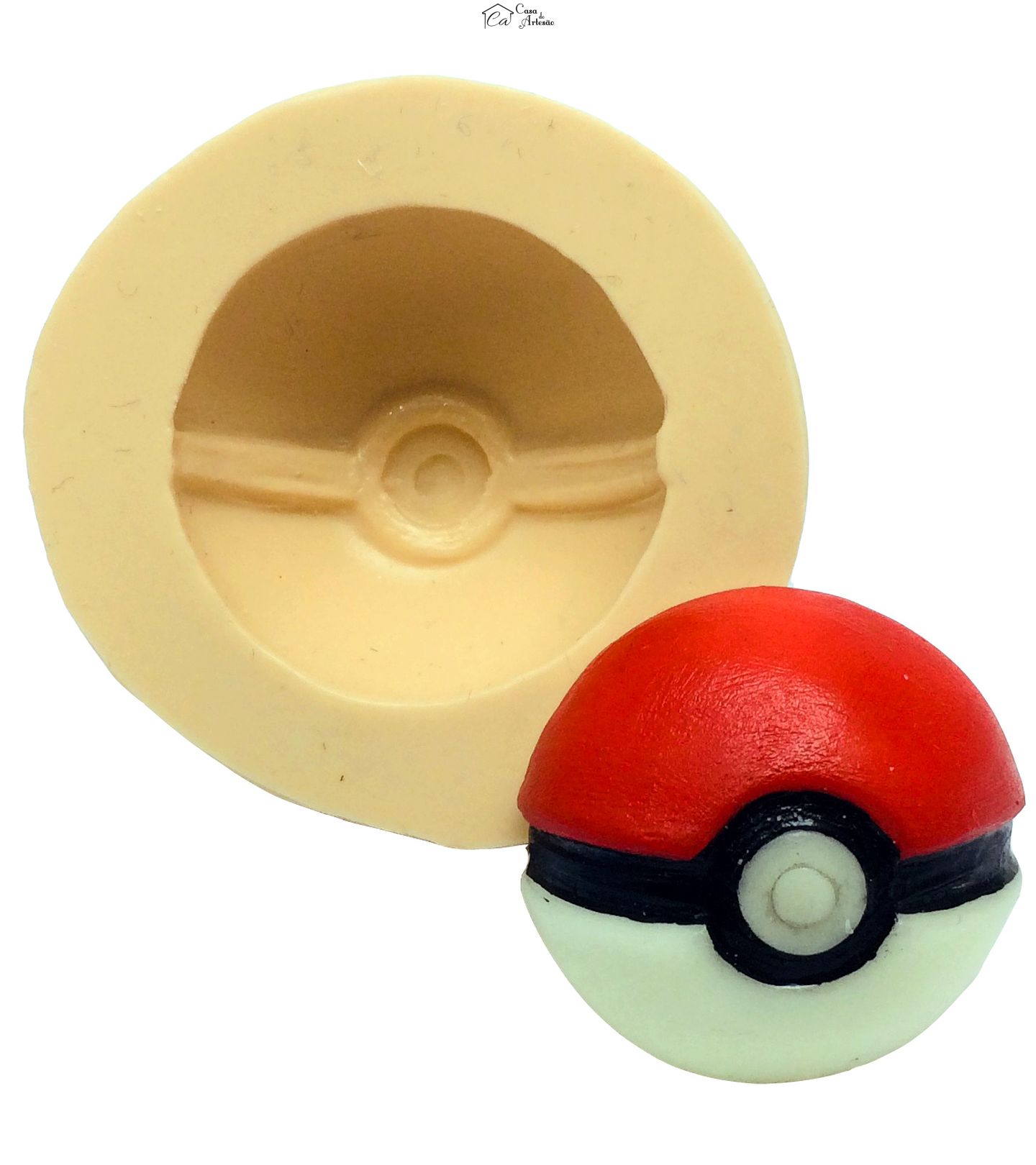Molde de silicone - Pokemon - Pokebola Vermelha