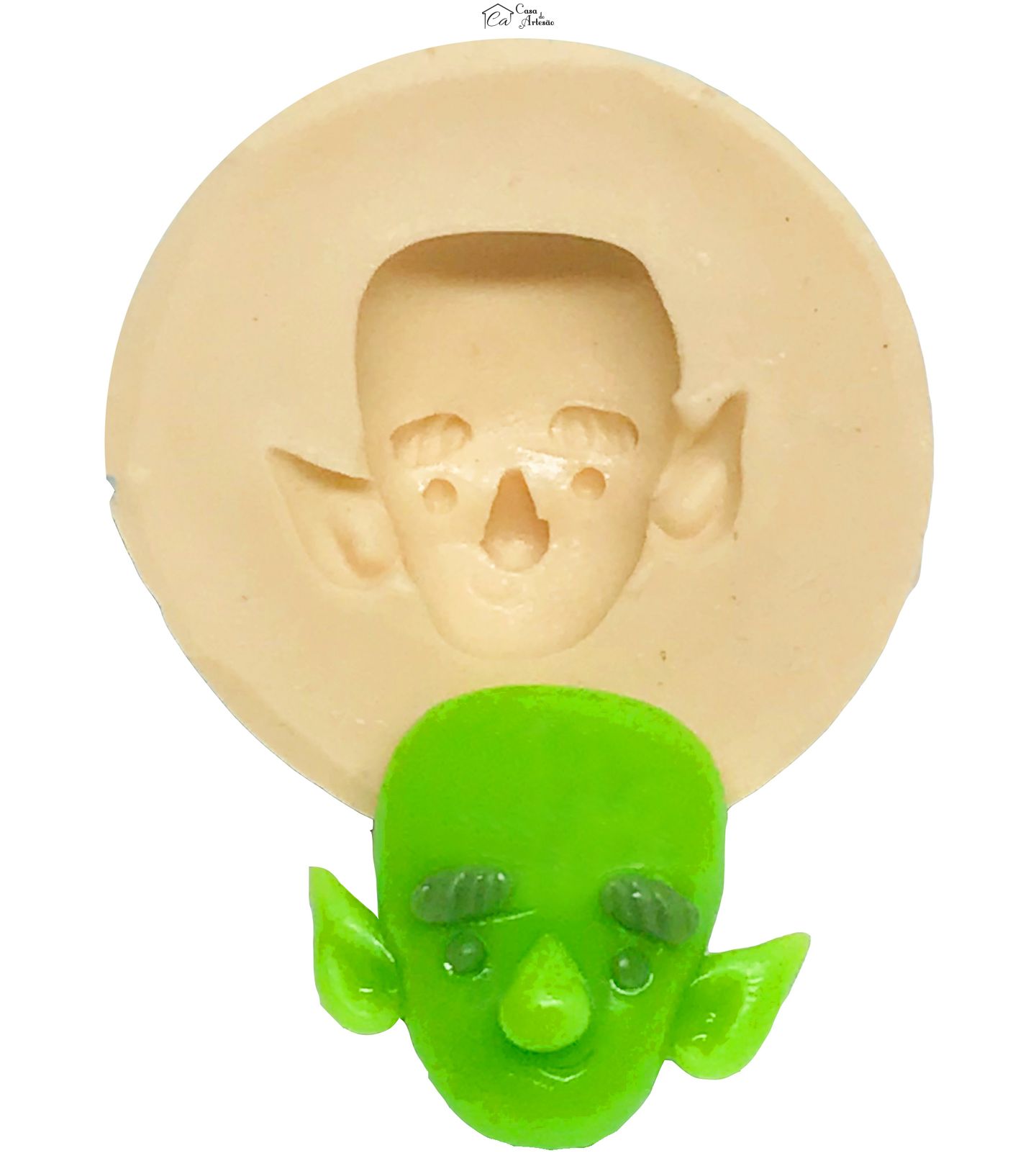 Molde de silicone - Clash Royale - Rosto Goblim Baby - Pequeno - P509