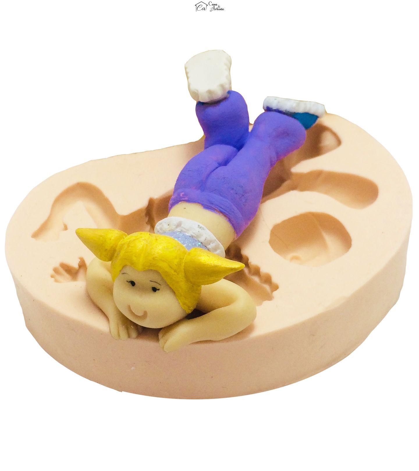 Molde de silicone - Menina Deitada - P87