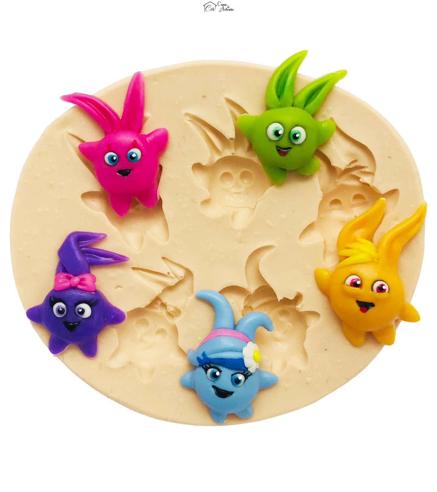 Molde de silicone - Sunny Bunnies - Rosto Turma - Pequeno - P449