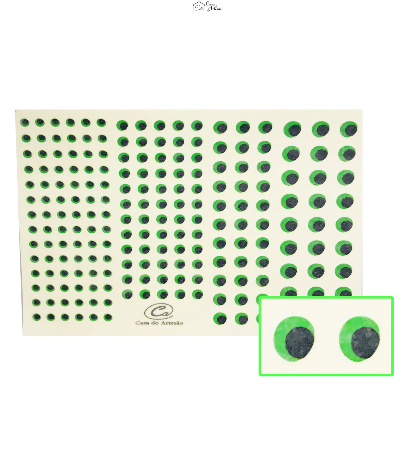 Decalque Olhos - Cartela Com 68 Pares