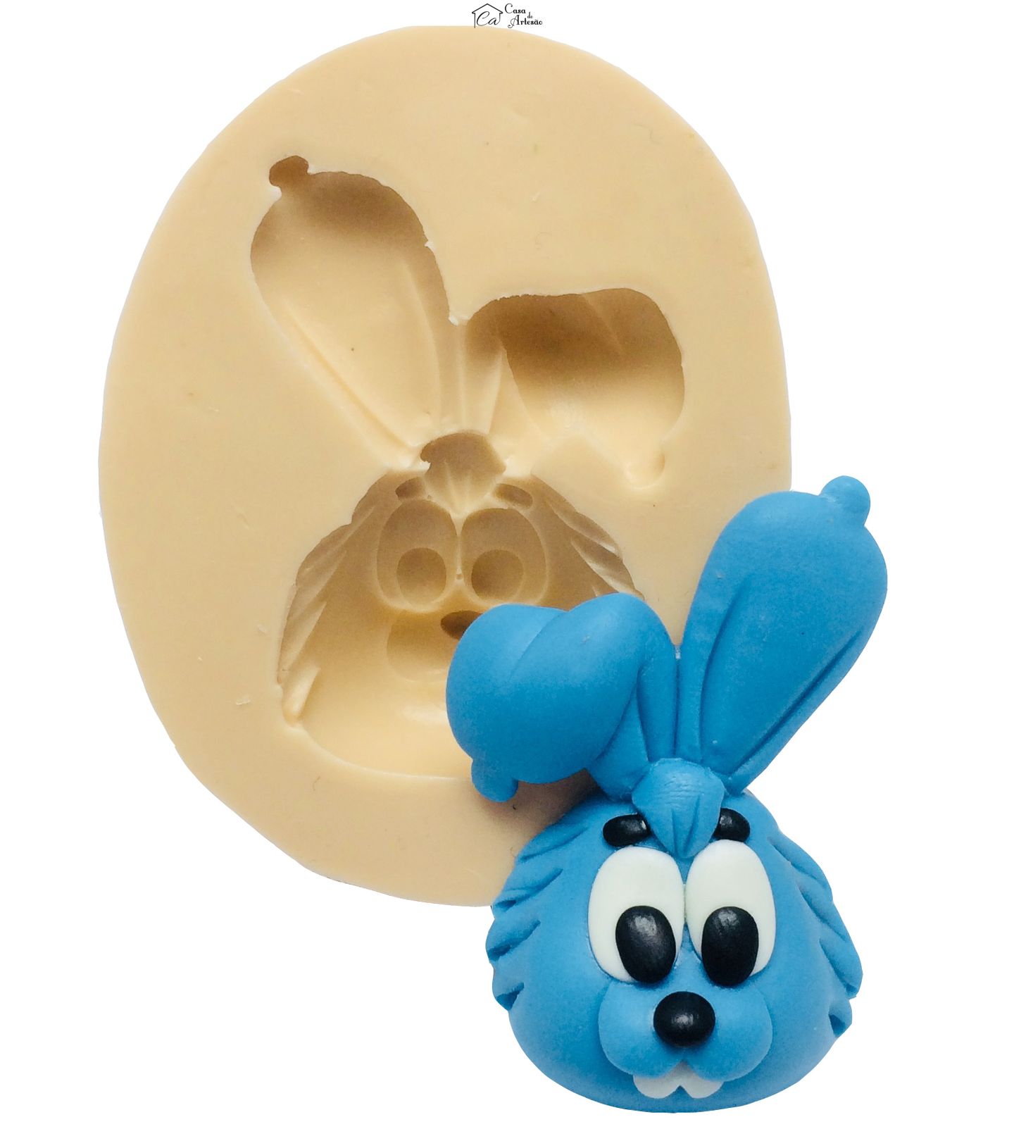 Molde de silicone - Rosto Coelho Azul - P236