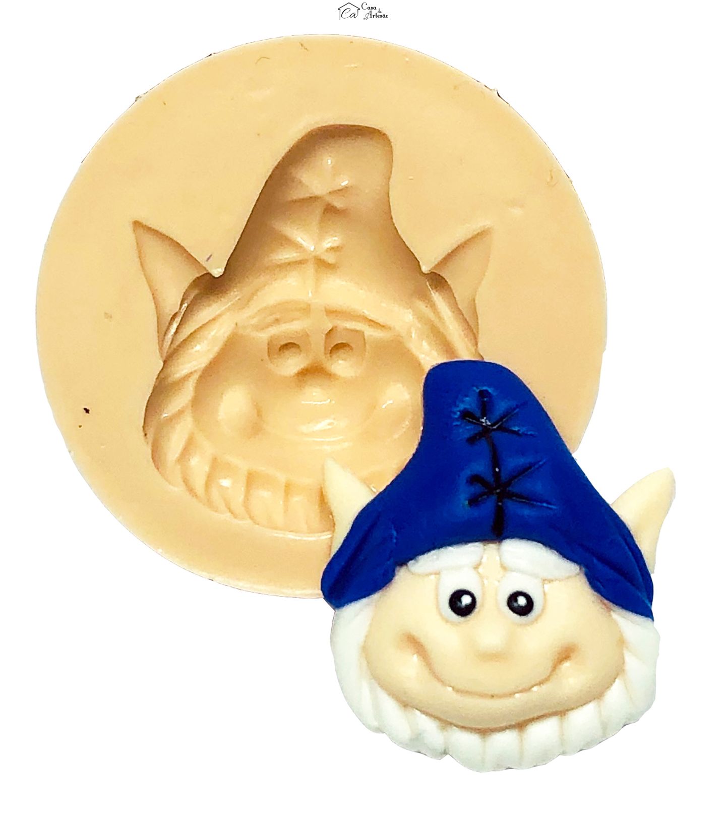 Molde de silicone - Rosto Gnomo - Pequeno - P703