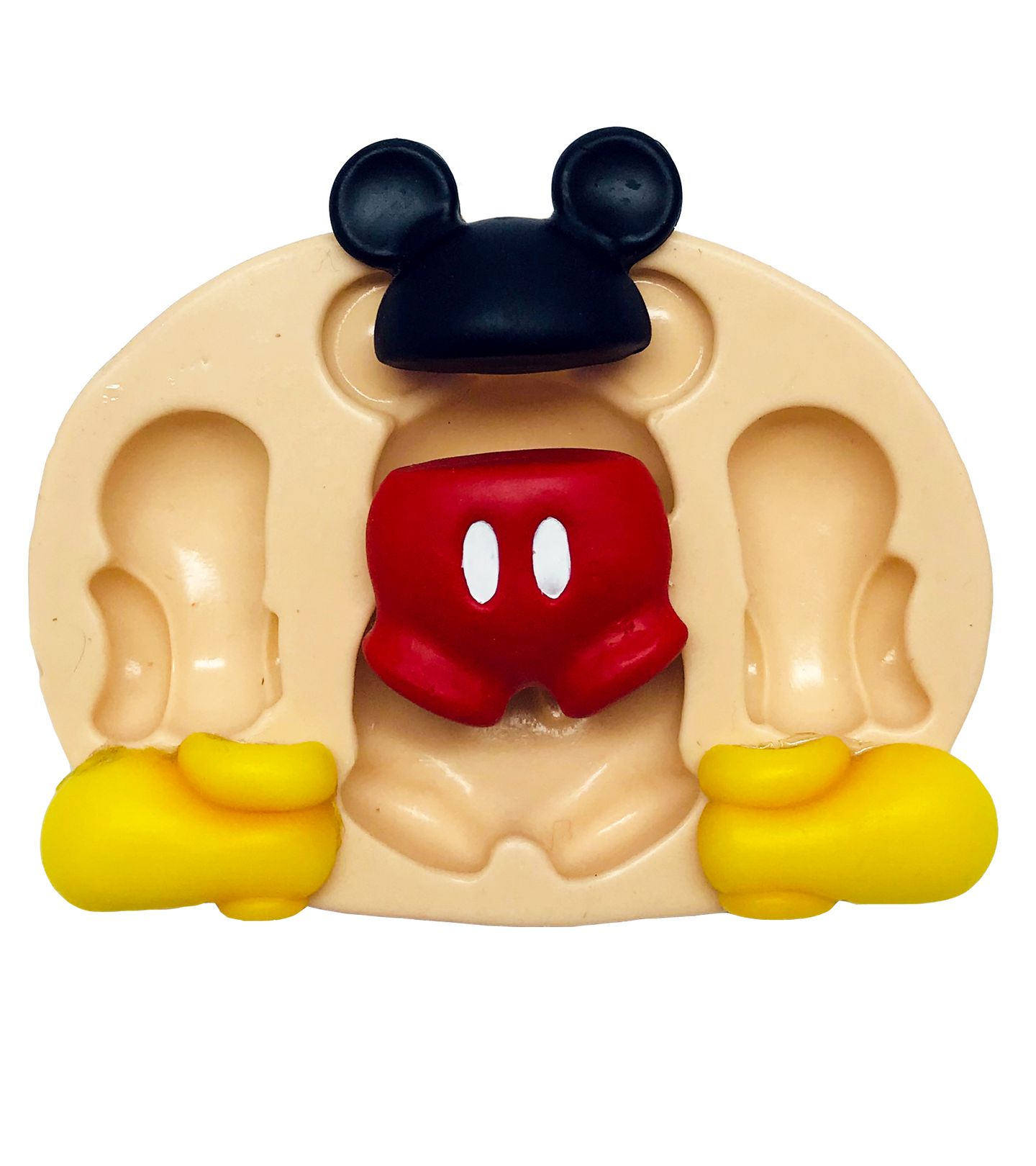 Molde de silicone - Mickey - Shorts, Sapato e Orelha