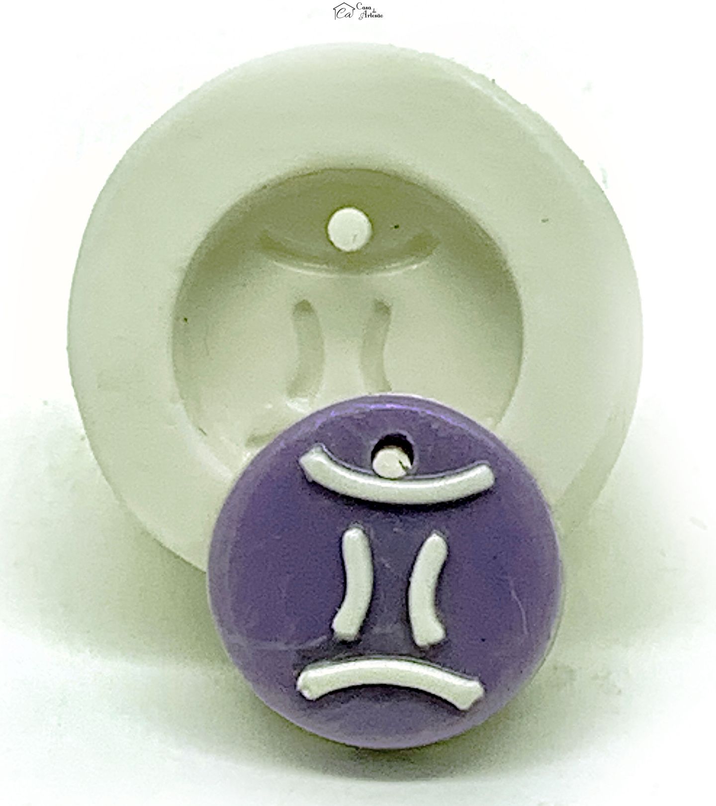 Molde de silicone - Horoscopo - Pingente - Gemeos - Pequeno - P1145