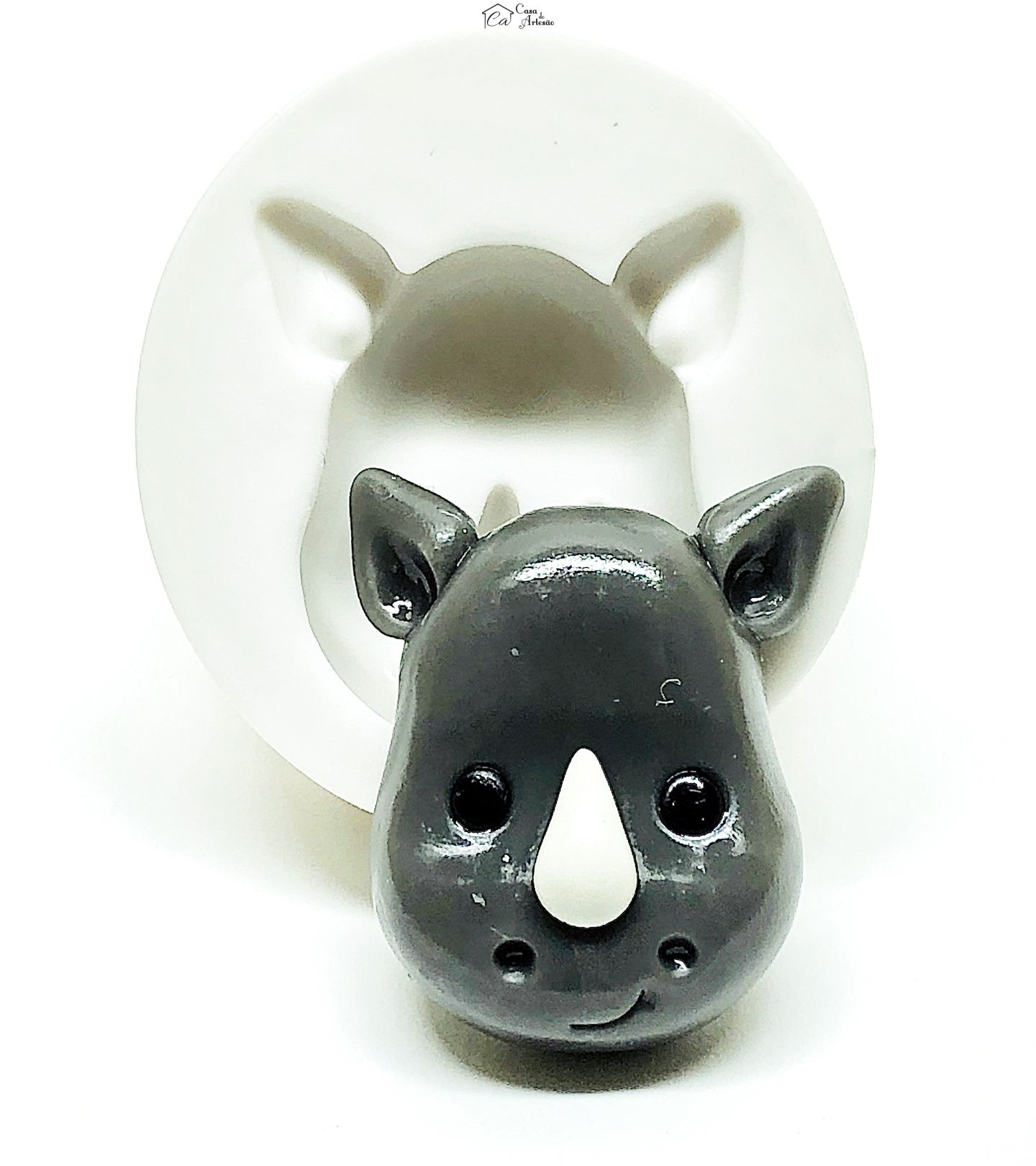 Molde de silicone - Rinoceronte Baby - Rosto Grande - P1009