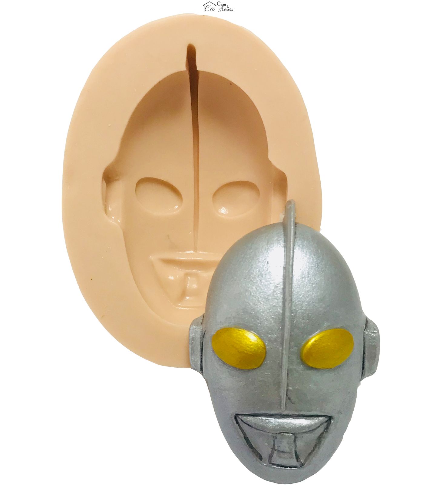 Molde de silicone - Ultraman - Rosto Medio - P433