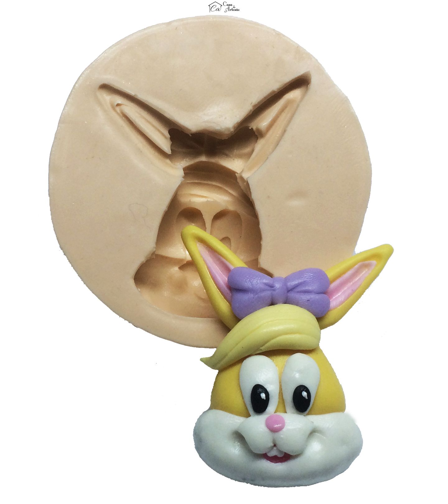 Molde de silicone - Looney Tunes Baby - Rosto Lola Bunny - Medio - P39