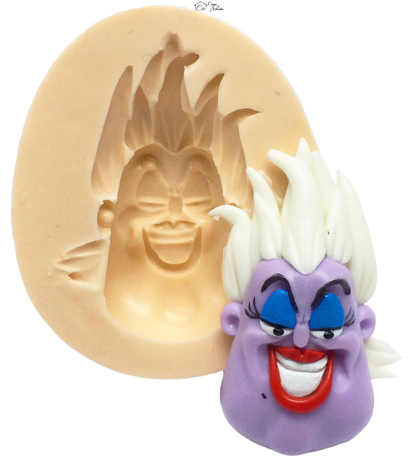 Molde de silicone - A Pequena Sereia - Rosto Ursula - P250