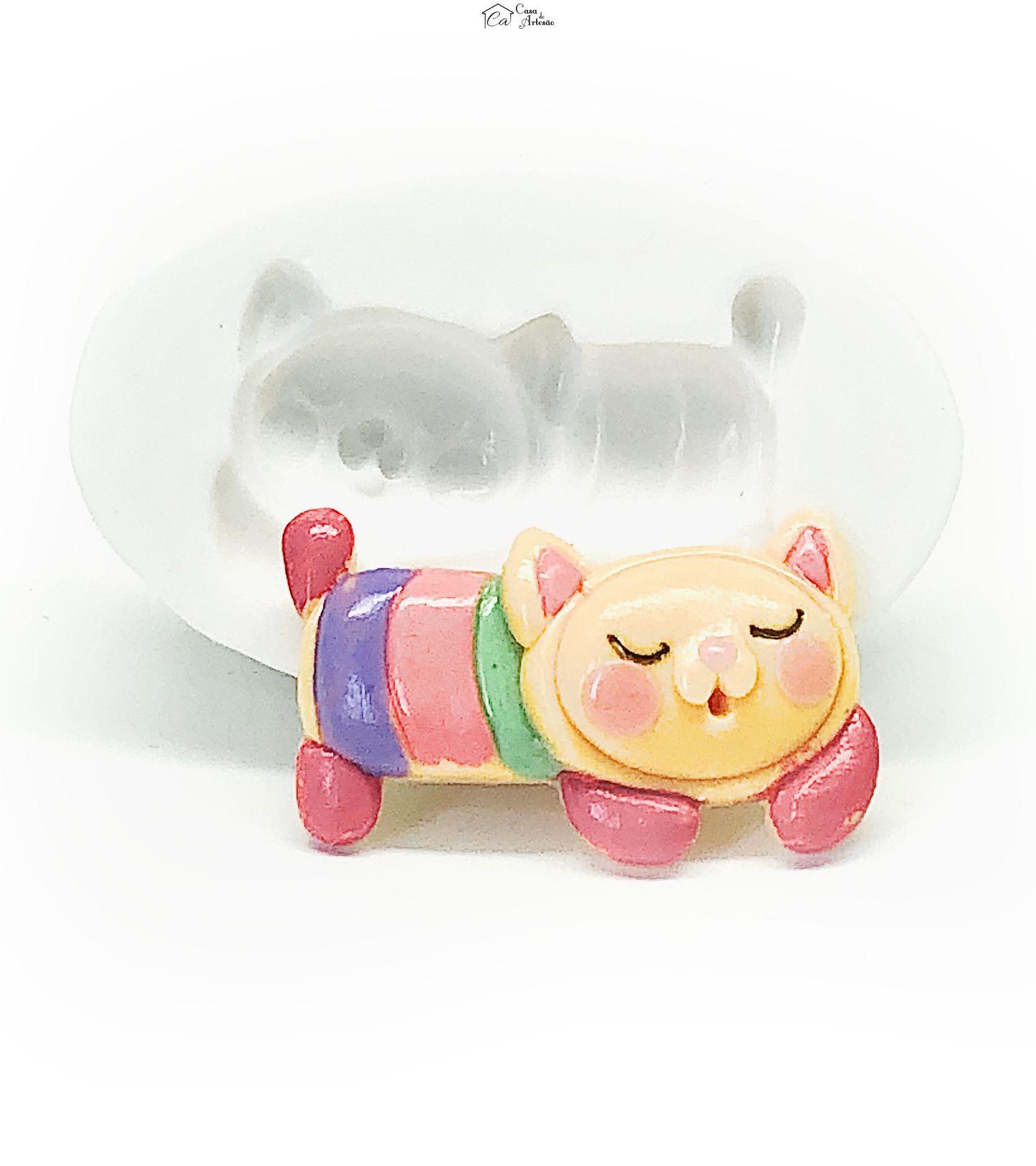 Molde de silicone - A Casa Magica da Gabby - Pillow Cat - Medio - P1115