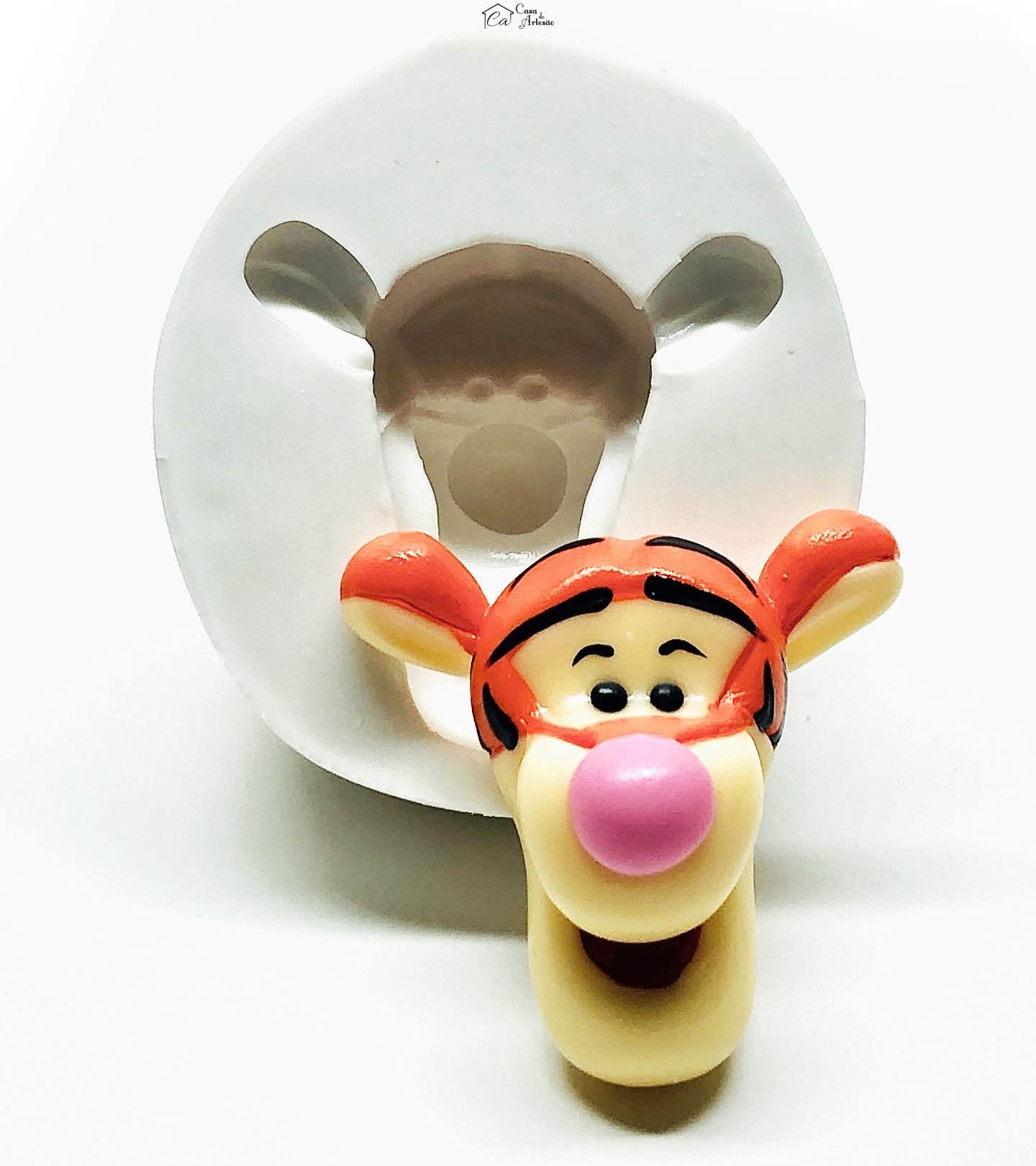 Molde de silicone - Urso Pooh - Rosto Tigrao - Grande - P986