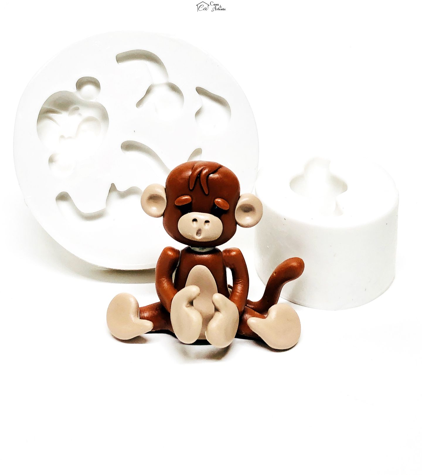 Molde de silicone - Macaco - Corpo Tridimensional - Grande - P669/P672