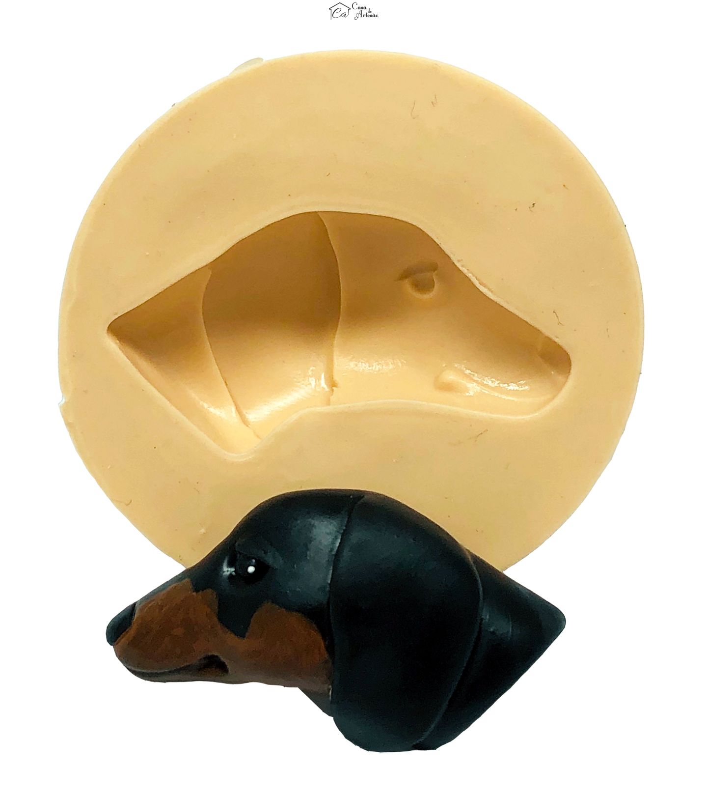 Molde de silicone - Cachorro - Rosto Dachshund - Medio - P827