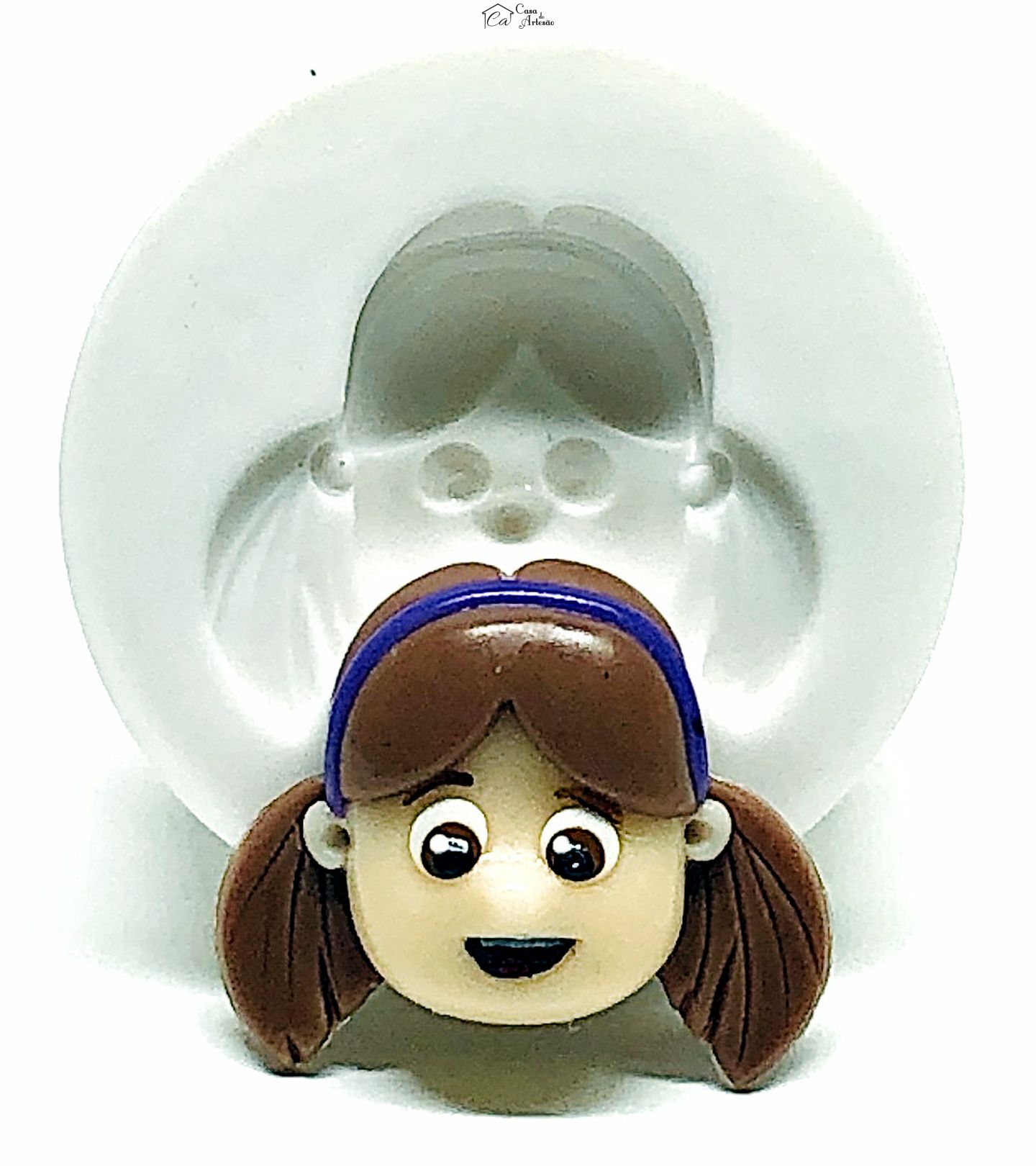 Molde de silicone - Os Aventureiros - Rosto Aventureira Roxa - Media - P963