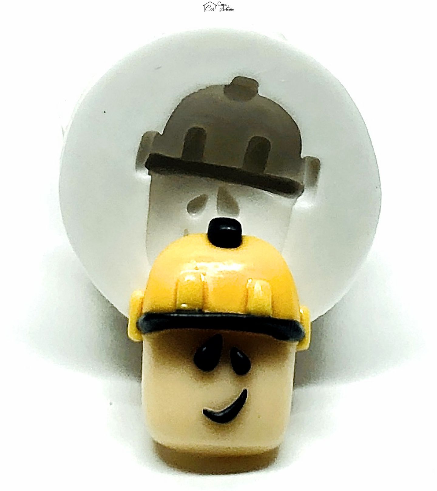 Molde de silicone - Roblox - Rosto Builderman - Pequeno - P994