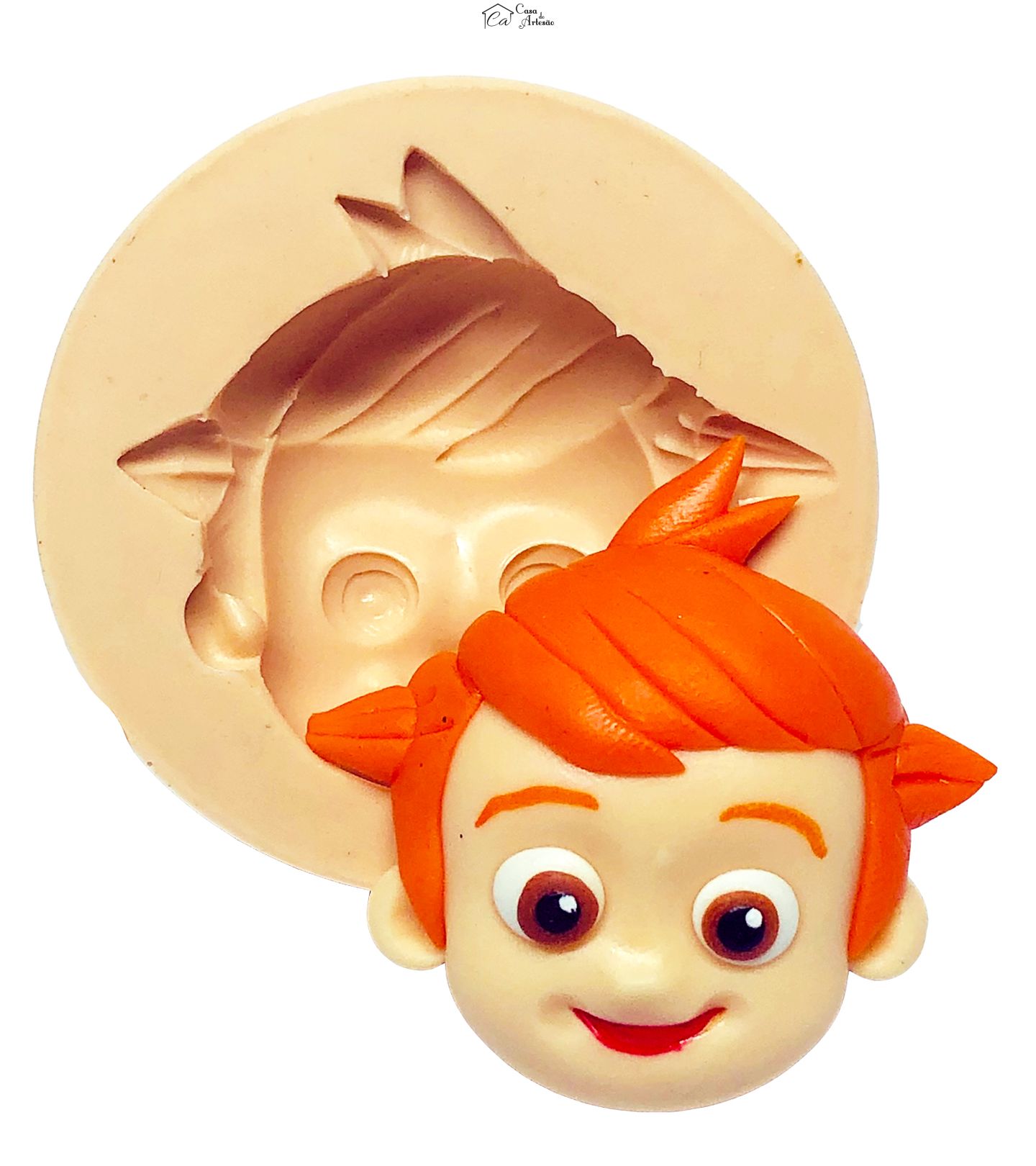 Molde de silicone - Cocomelon - Rosto Menina - Grande - P696