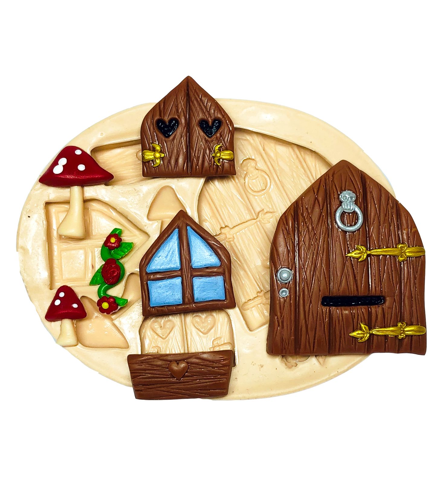 Casinha de Gnomo - Porta; Janela e Jardineira - Gd - P705