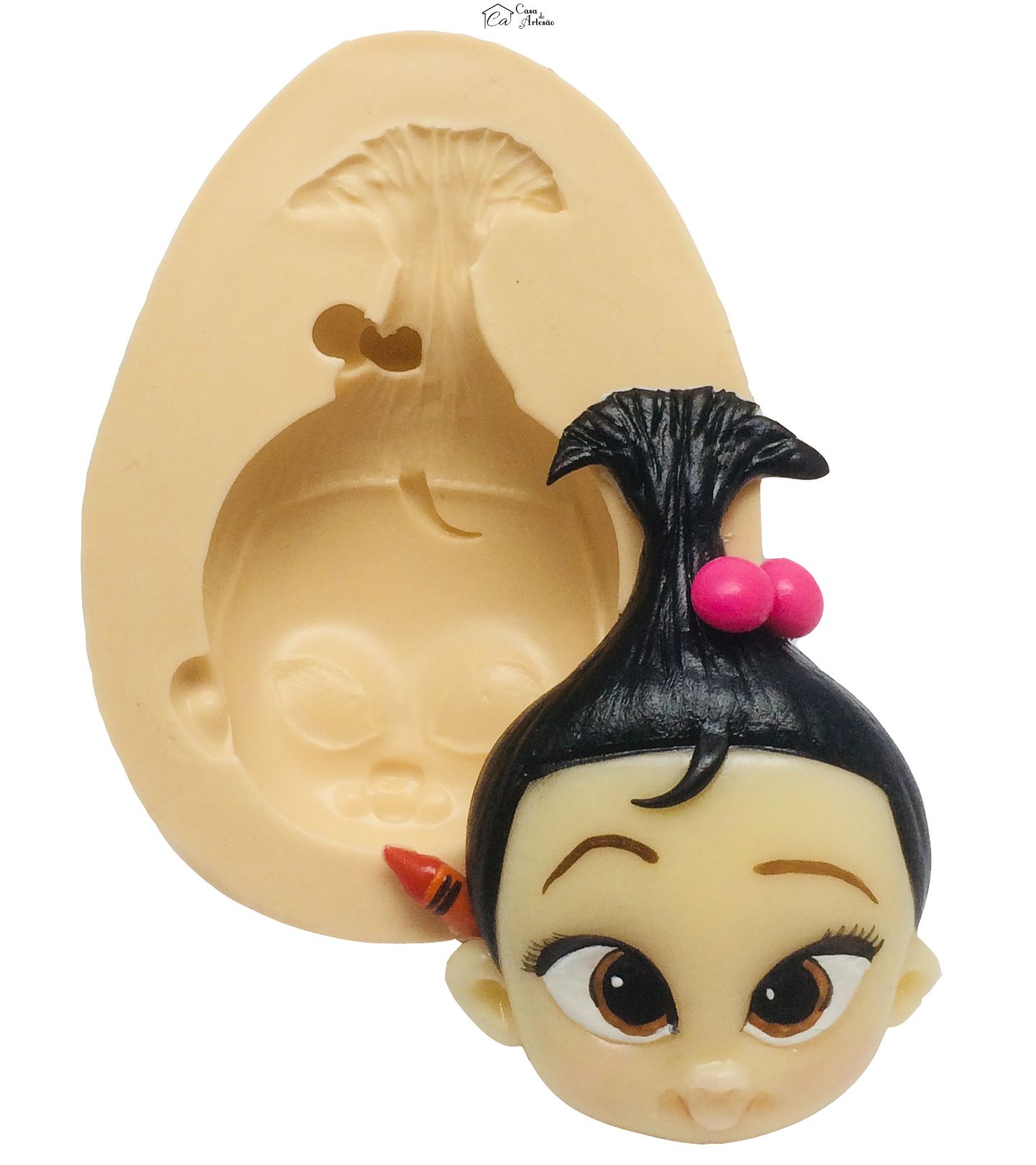 Molde de silicone - Poderoso Chefinho - Rosto Stacy - Grande - P372