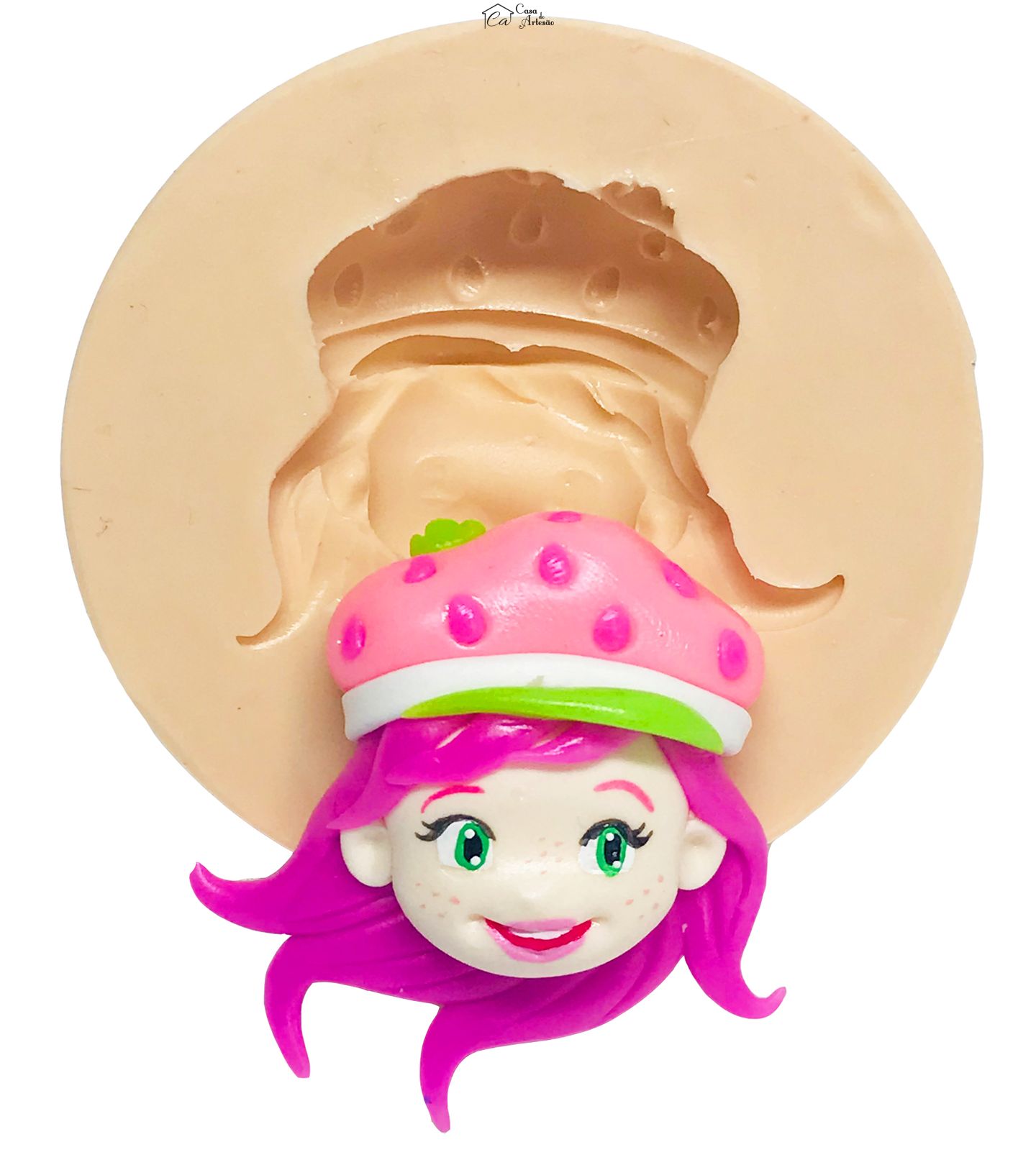 Molde de silicone - Moranguinho - Rosto Moranguinho - Pequeno - P529