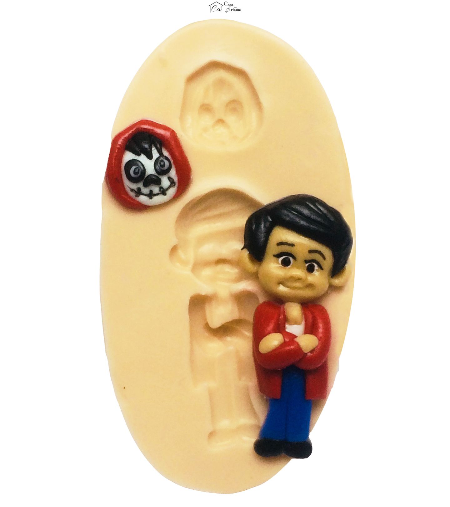 Molde de silicone - A vida é uma Festa - Miguel e Caveira (Miguel) - Pequeno - P390