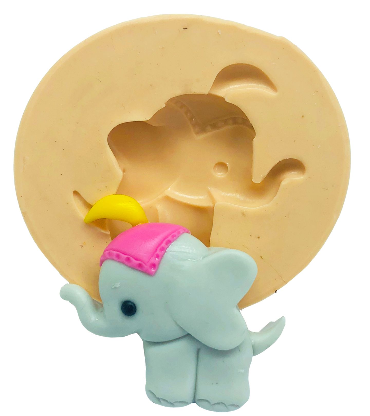 Molde de silicone - Circo Rosa - Elefante - Medio - P824
