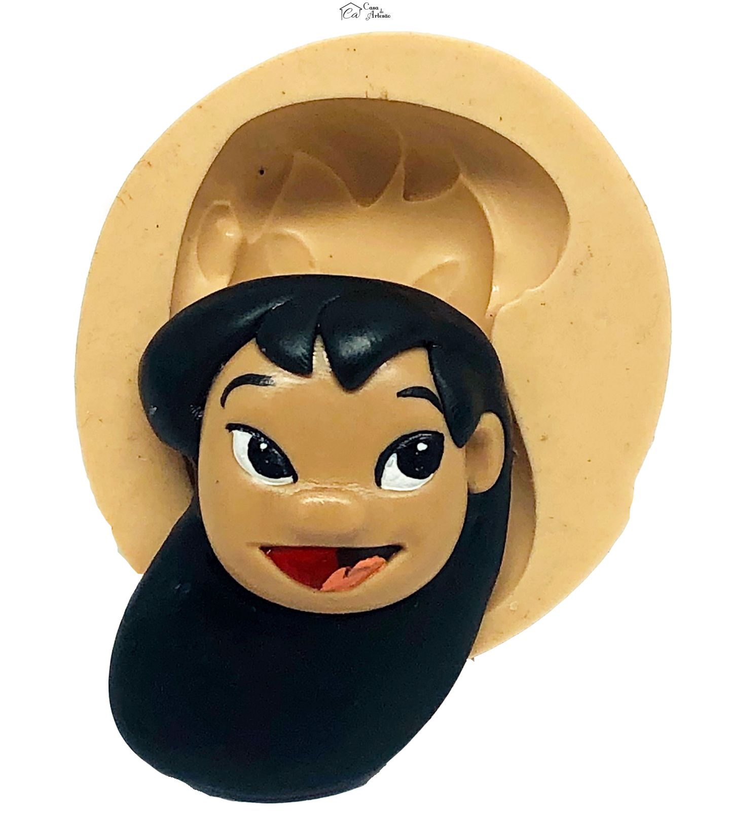 Molde de silicone - Lilo & Stitch - Rosto Lilo - Media - P869