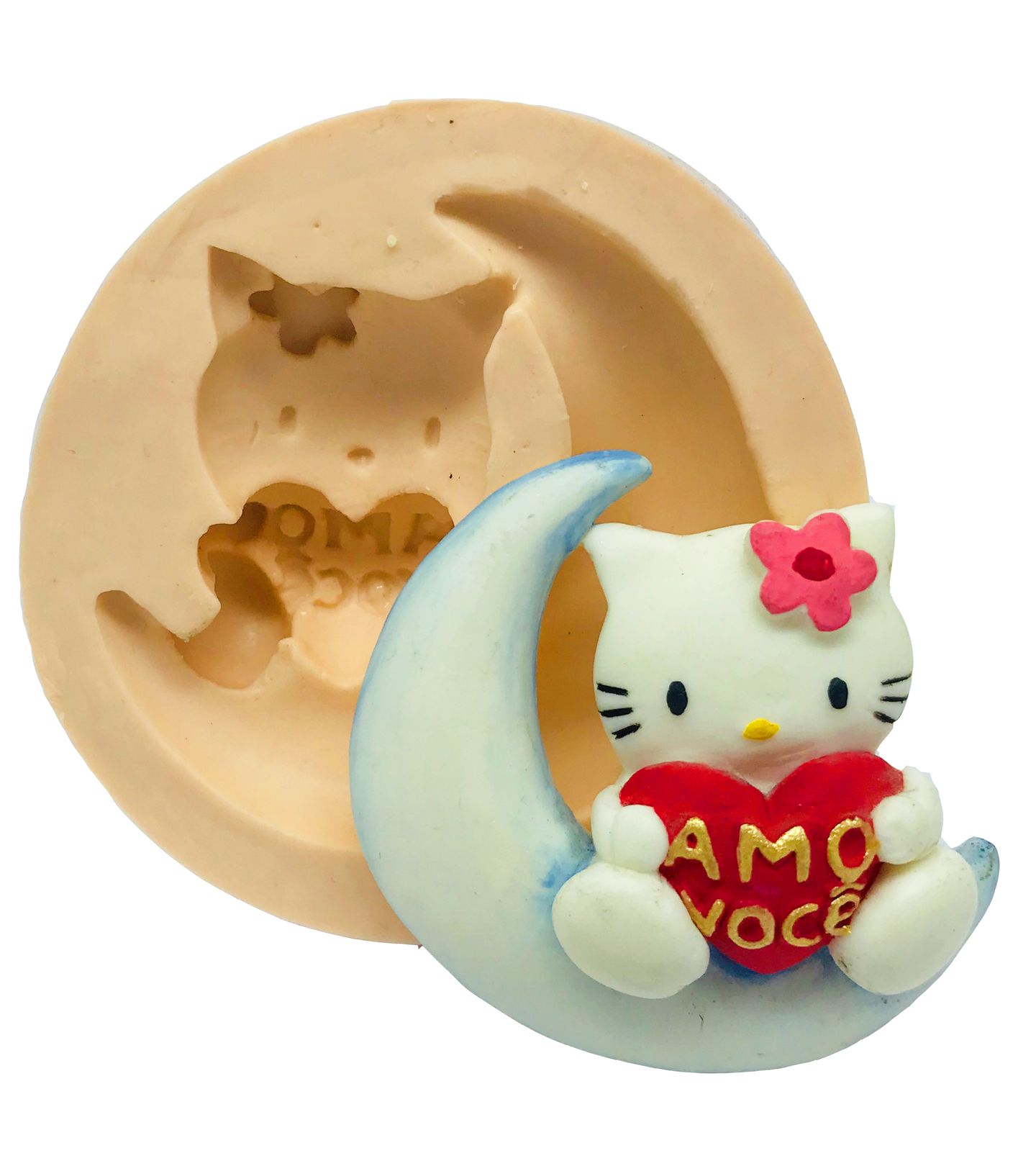 Molde de silicone - Hello Kitty Na Lua