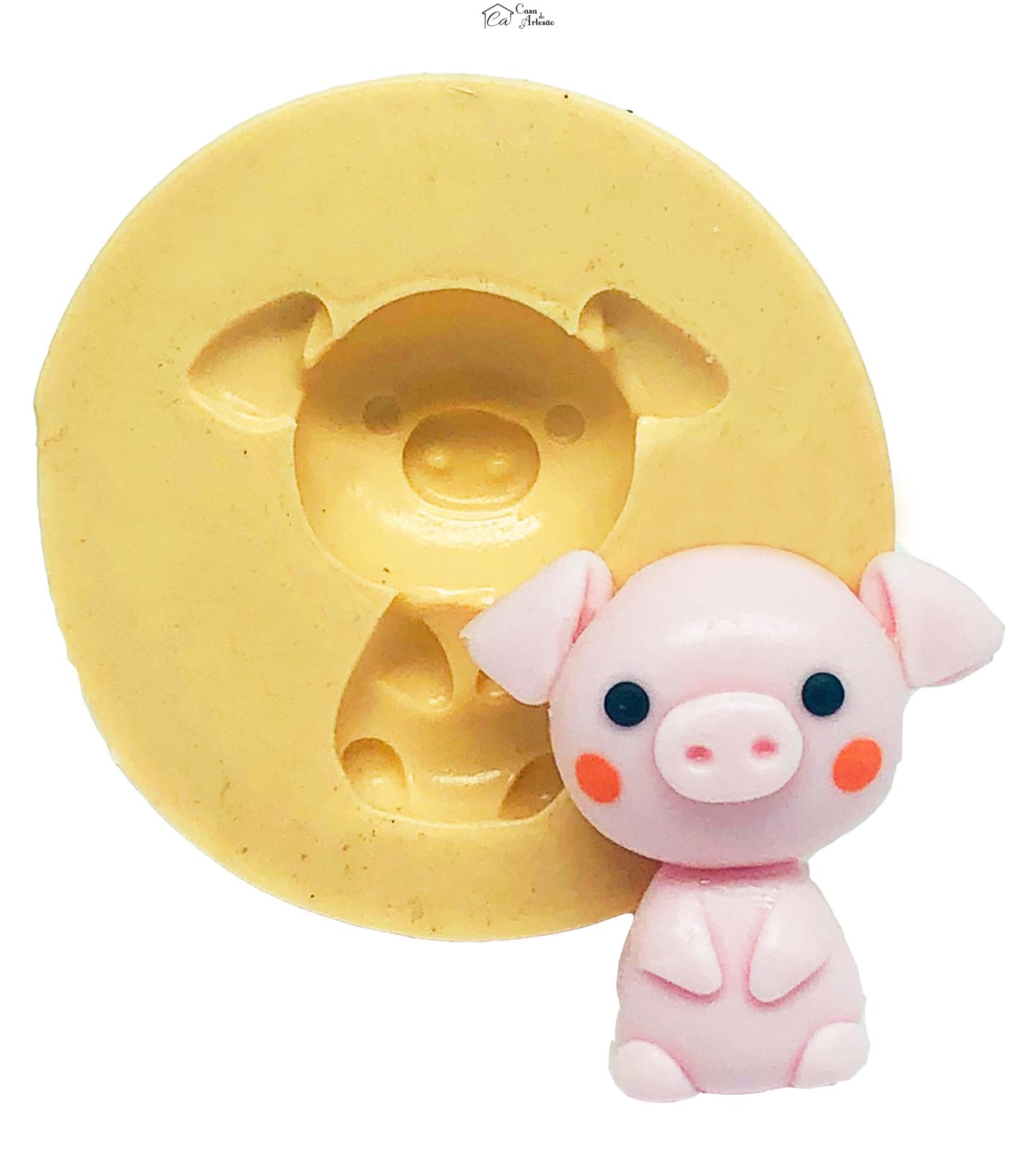 Molde de silicone - Kawaii - Porco - Medio - P869