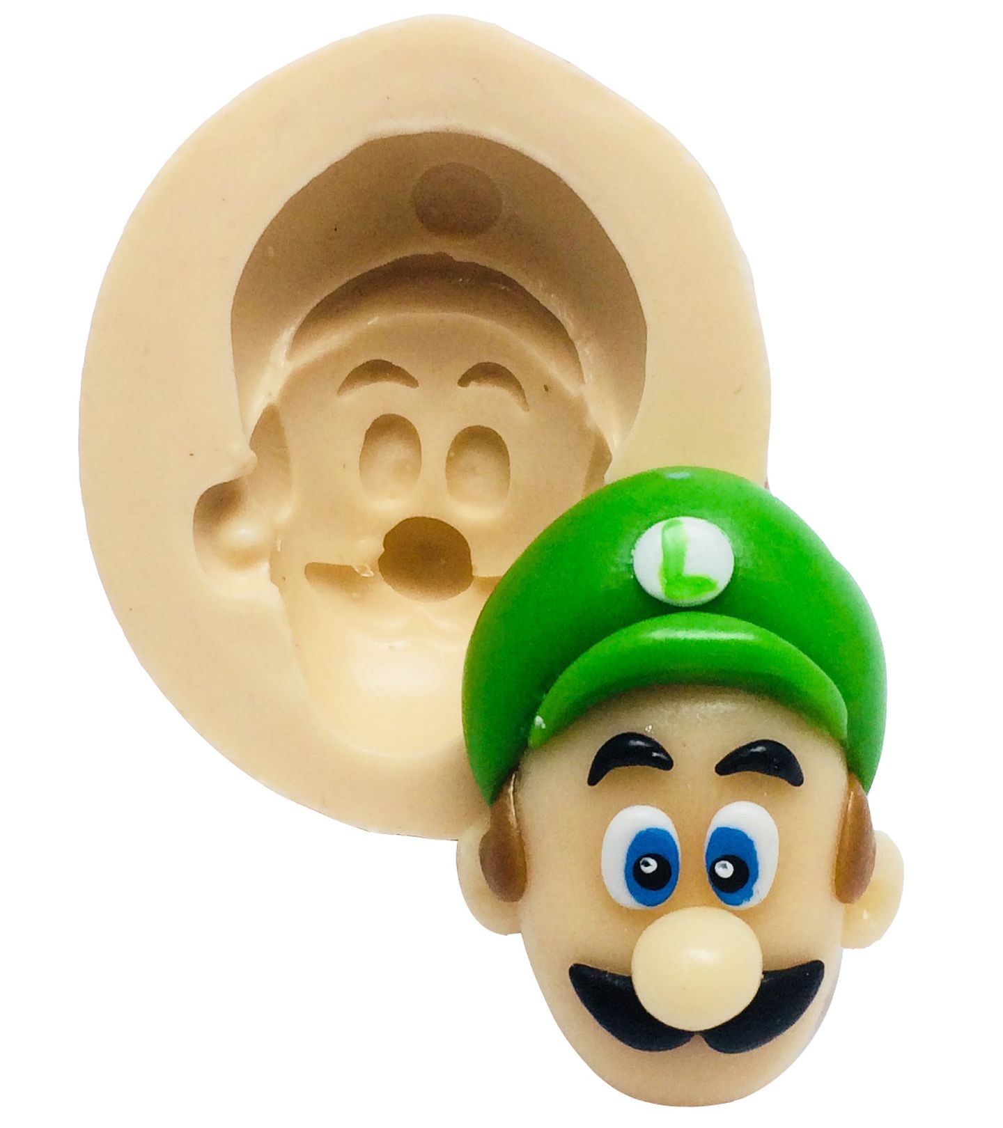 Molde de silicone - Super Mario Bros. - Rosto Luigi - P179