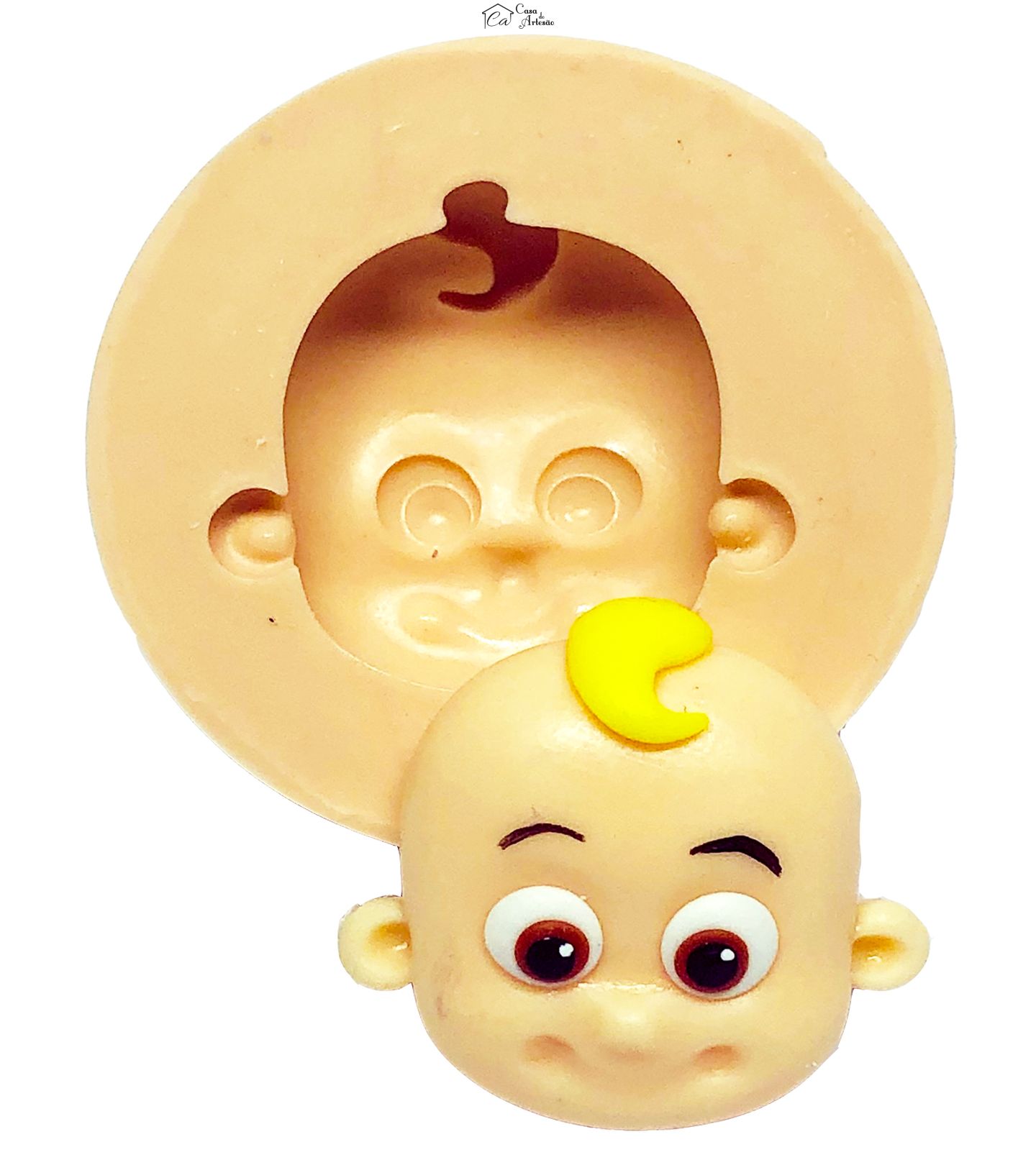 Molde de silicone - Cocomelon - Rosto Bebe - Medio - P703