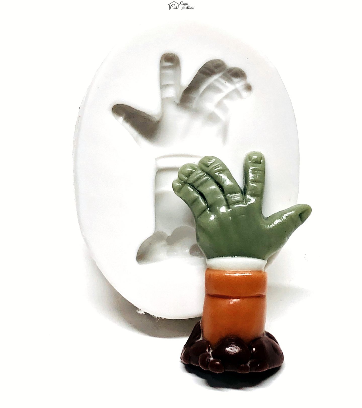 Molde de silicone - Plantas vs Zumbis - Mao Zumbi - Media - P1060