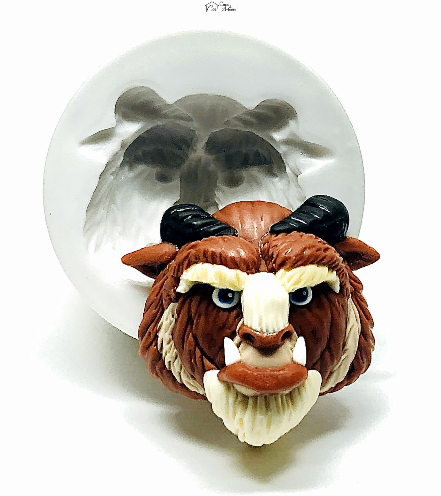 Molde de silicone - A Bela e a Fera - Rosto Fera - Medio - P995