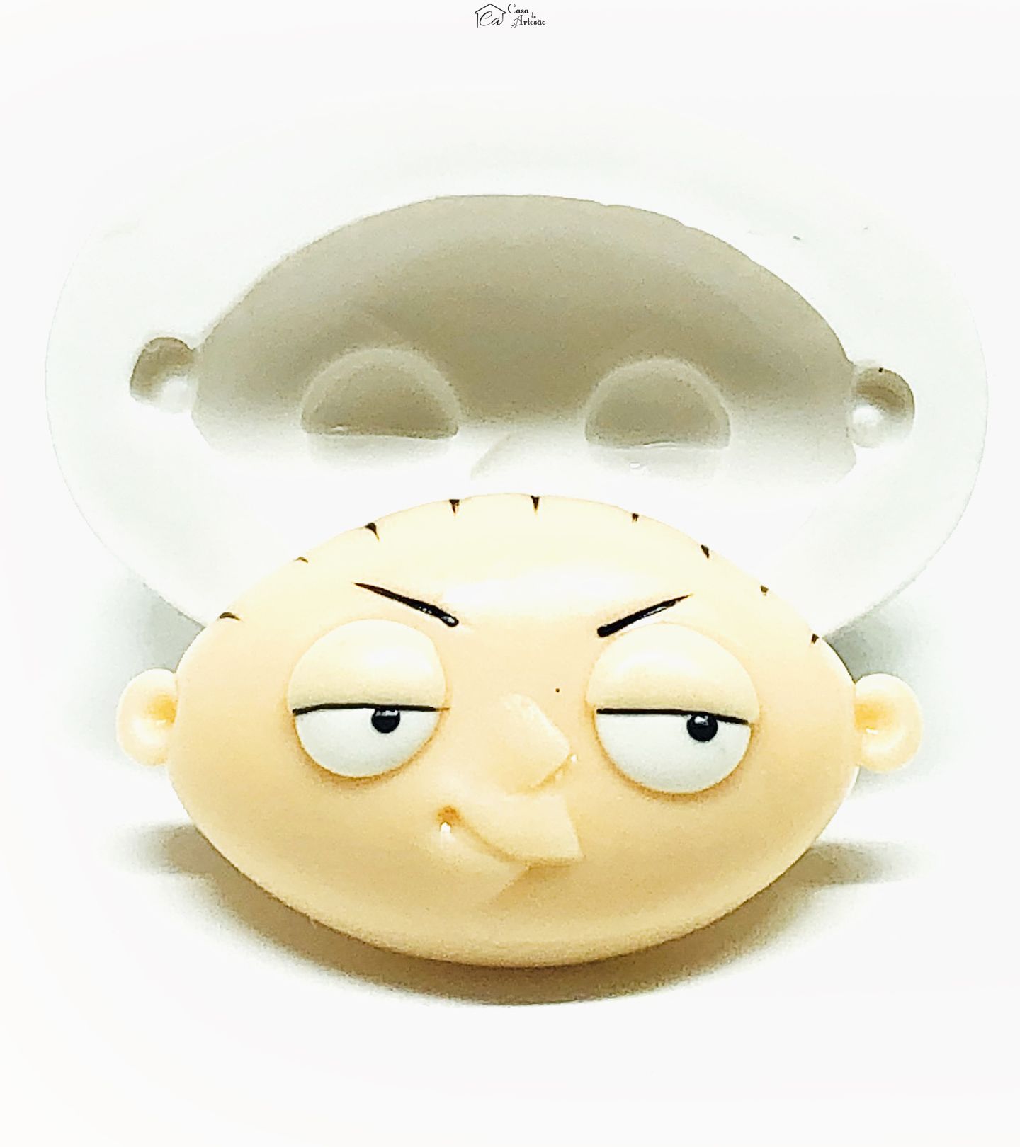 Molde de silicone - Uma Familia da Pesada - Rosto Stewie - Grande - P968