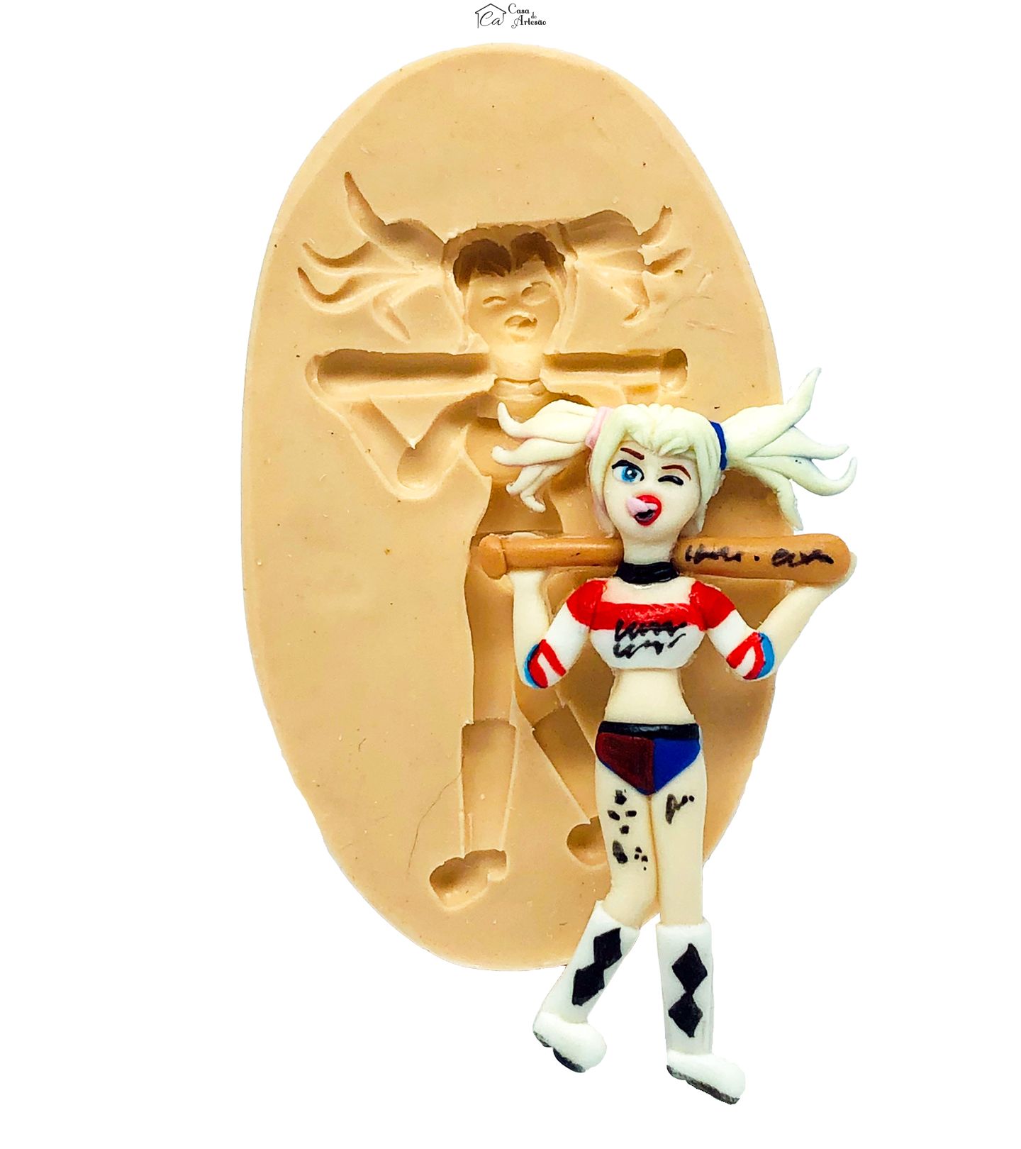 Molde de silicone - Liga da Justiça - Arlequina - Media - P765