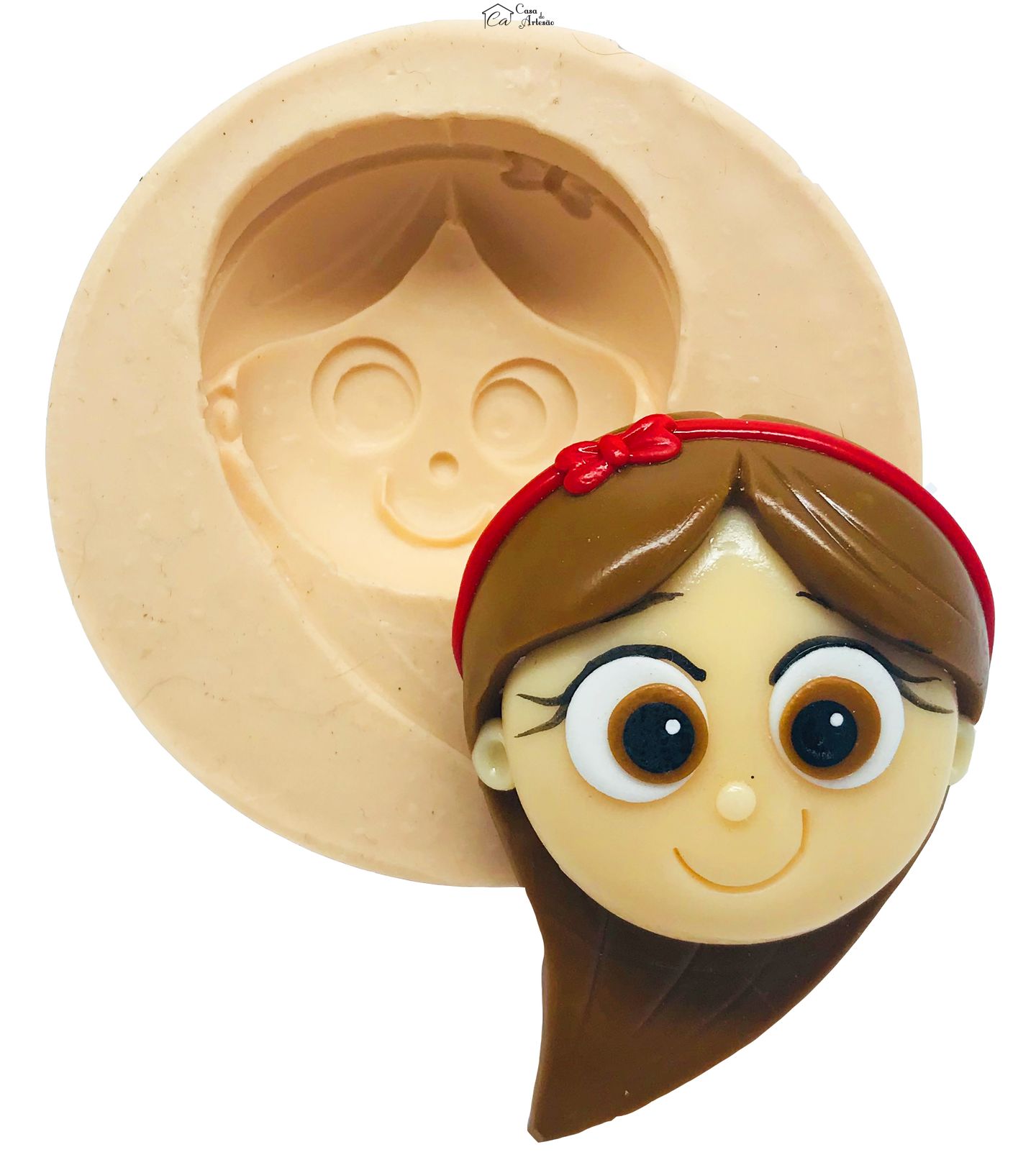 Molde de silicone - Sitio do Pica Pau Amarelo - Rosto Narizinho- Grande - P492